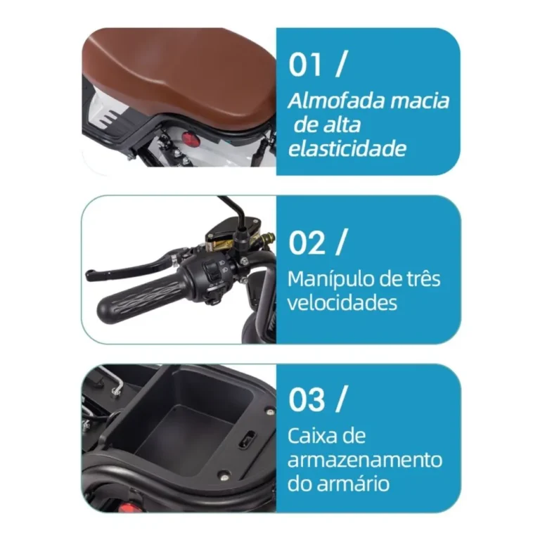 scooter eletrica detalhes x6 1000w ecomotors